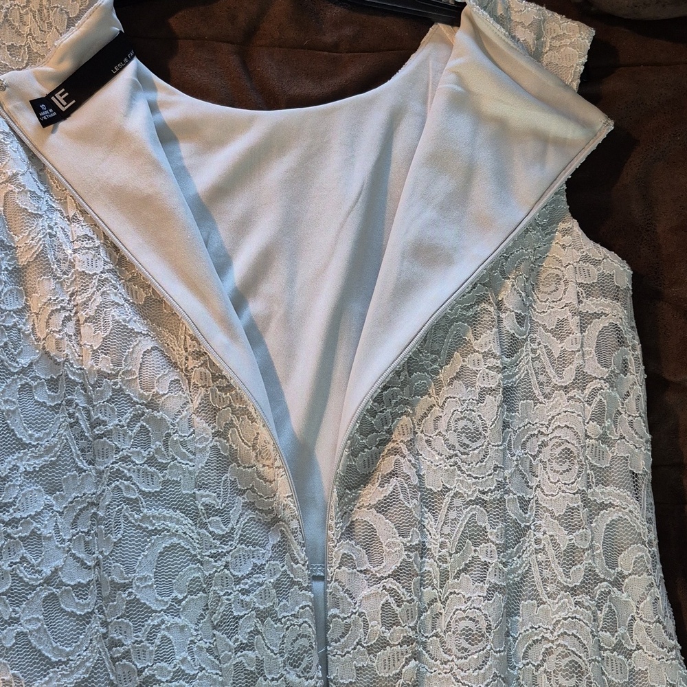 Elegant Lace Womens Dress in Gray, With Lots Of Sparkle, Gray/ Silver. - Picture 8 of 11